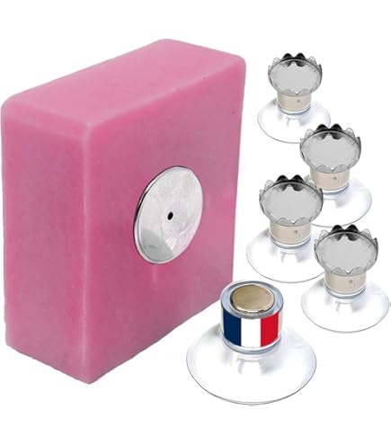 Porte-savon Magnétique Avec Ventouse - Lot De 6 - Acier Inoxydable 304 - Fixation Sans Perçage Pour Salle De Bain, Cuisine