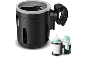 RHITCHY Soporte para bebidas para cochecito de bebé, accesorios para vasos, portavasos de cochecito, soporte universal para cubos, soporte de café giratorio de 360 ° para carritos de montaña