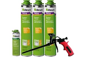 FM240 Brunnsskum polyuretanskum, beständigt mot vatten, röta och värme, schaktringslimning 750 ml kombinationsset (med rengöringsmedel AA290 + skumpistol Business, 3x)