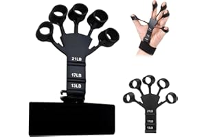 ACAREY Fingertrainer Handtrainer Fingertrainer Silikon Grippy Finger, Grip Strength Trainer, Verstellbarer Griffkraft Fingerschiene Trainingsgerät mit 6 Widerstandsstufen (Schwarz)