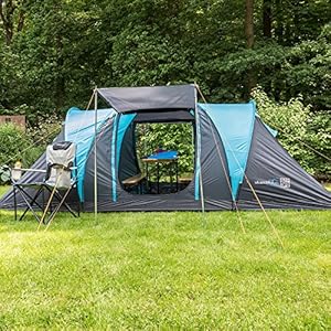 Skandika, Hammerfest, Tenda per Famiglie, 4 Persone, Tenda a Cupola, con 2 cabine di Riposo, Altezza in Piedi 200 cm - immagine 3