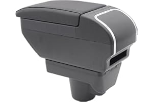 KAERGK Auto Armlehne für Astra H Doppelschicht Mittelkonsole Große Aufbewahrungsbox mit Becherhalter Zubehör Schwarz