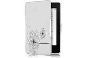 kwmobile Etui kompatybilne z Amazon Kindle Paperwhite – etui ochronne ze sztucznej skóry do czytnika e-booków (do modeli do 2017 r.) – dmuchawiec czarno-biały