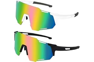 Virtue Yun 2 Stück Schnelle Brille, Fahrradbrille, Polarisierte Sport Sonnenbrille Fahrradbrille Winddicht UV 400 Schutzbrille für Radfahren Klettern Glof Freien