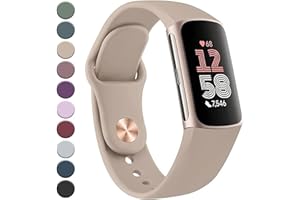 MELIYA Strap for Fitbit Charge 6 for Women Men, Silicone Replacement Sport Replacement Wristband Compatible with Charge 5