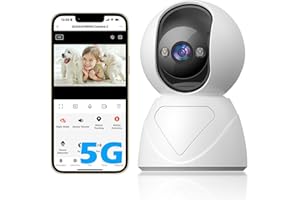 GUOANVISION 5G WiFi Indoor Surveillance Camera, FHD 1080P Indoor Camera Pan/Tilt Baby Monitor with People/Babies/Pets, Car Tracking, 3 Night Vision, Two-Way Audio, SD Card/Cloud Storage