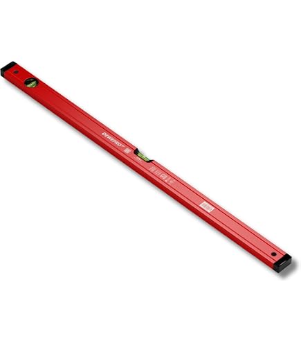 Lot De 3 Niveaux à Bulle En Aluminium - DEWEPRO - Longueurs 40cm, 60cm, 100cm - Tolérance 0,5mm/m - Rouge Laqué - Pour Professionnels Et Bricoleurs - 11