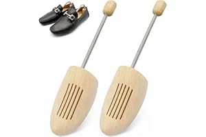 Druuzyl 1 Paio Tendiscarpe in Legno Naturale per Donna e Uomo con Molle in Acciaio Inox - Elimina Odori e Mantiene la Forma - Adatto per Oxford e Sneakers Taglia 42-46 Tendiscarpe
