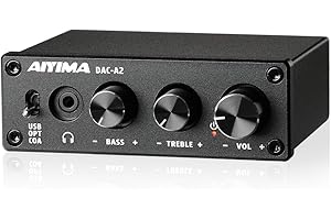 AIYIMA DAC A2 Wzmacniacz słuchawkowy DAC Cyfrowo-analogowy konwerter DAC stereo dla PS5/PC/MAC Zestaw słuchawkowy DAC Amp PC-USB/koncentryczny/optyczny do 3,5 mm AUX RCA Wyjście słuchawkowe