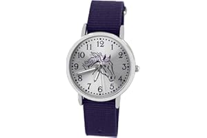 Pacific Time Kinder Armbanduhr Mädchen Jungen Kinderuhr Pferde Textil Armband