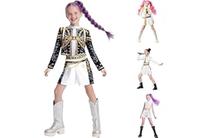 Générique K Pop Demon Cosplay Enfants Deguisement Rumi K-Pop pour Filles Costume de Performance Pop Singers Déguisement Complet pour Halloween Fête