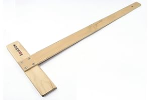Liquidraw Regla cuadrada en T de 60 cm, 60 cm, regla de madera en forma de T, para dibujar, dibujar, trabajos de diseño general, arquitectos e ingenieros (con marcado)