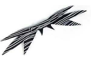 NUWIND Jack Skellington Men's Halloween Cosplay Costume Accessory Striped Bat Bow Tie for Adult