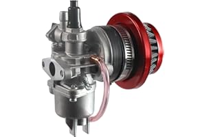 JRL Carburatore per carburatore a 2 tempi 47cc 49cc mini ATV Quad Dirt Pocket Bike (rosso)