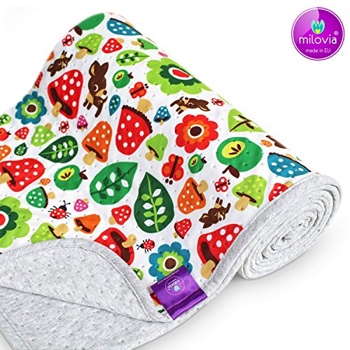 Preisvergleich Produktbild Milovia Dotness Milopiq® Kinderdecke (100x140cm) - Toadstools (Pilze) - Pilzmotiv mit super schönen Farben. Zierdecke fürs Wohnzimmer oder Nachtüberdecke für Ihre Kinder.