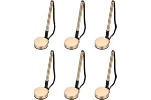 PATIKIL 6Pcs Sicherer Stift mit Klebebandkette & Sicherem Stifthalter, Empfangstresenstifte Schreibtischstift Schwarze Tintenfüllungen für Büro Zuhause Büromaterial, R&e Basis, Goldfarben