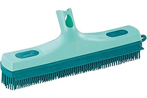 Leifheit Tête Balai en Caoutchouc Click System avec Poils hygiéniques Supra et raclette à Eau, Balai Brosse Poils en Caoutchouc Naturel pour Un Nettoyage hygiénique et Efficace, Balai Sol sans Manche