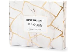Laffair Kit di riparazione Kintsugi – Riparazione ciotole in ceramica con colla in resina in polvere dorata, porta arte giapponese a casa tua