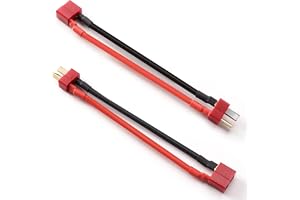 Lyeteung 2 ST T-Pluggar Kontakter, Deans-Stil T-Kontakt Hane till Hona med 100mm 14 AWG Silikontråd, för RC Lipo-Batterier