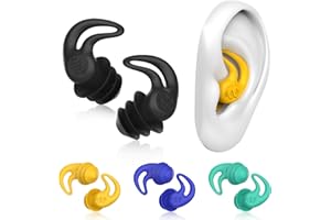 HIGAHY Ohrstöpsel für Schwimmer Erwachsene - 𝟒 𝐏𝐚𝐚𝐫 Wasserdichte Wiederverwendbare Weich Silikon Ohrstöpsel Ohrschutz zum Duschen Schwimmen Surfen Schnorcheln und andere Wassersportarten