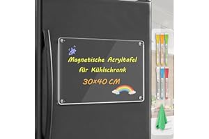 ‎QUEENLINK QUEENLINK Magnetischer Kalender für Kühlschrank, 30cm x 40cm Klar Acryl Dry Erase Board - Monatliche Kühlschrank Planer Board für Familie, Haus, Küche
