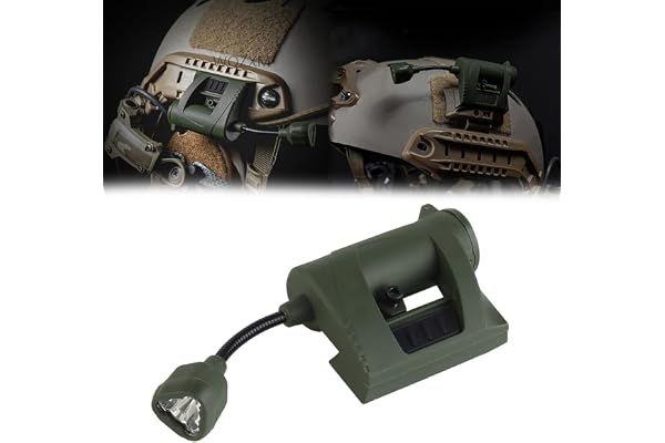 WQZXM Taktisk hjälmlampa med vit-röd IR LED-lampa, militärt hjälmtillbehörsfäste för Mich Fast Helmet Molle System Picatinny Rail, överlevnadssignallampa för utomhusjakt