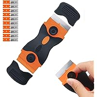 1 Stück Ceranfeldschaber Griff Schaber mit 10 Kohlenstoffstahl und 10 Kunststoff Klingen zum Entfernen von Kleber, Farbe…