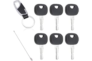 boeyeleny 8 stück Baumaschinen Schlüssel Set,606 Zündschlüssel,mit 2 Stücke Schlüsselring,Universal Zündschalter,mit Schlüsselring,Kompatibel mit Liebherr,John Deere Schwere Ausrüstung