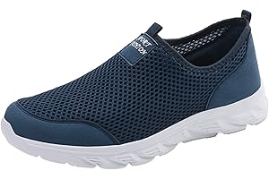 UNOSHENG Herren Laufschuhe - Mesh-Sneaker mit Klettverschluss für Männer, einfarbig und weicher Boden - Leichtgewichtige, atmungsaktive Sportschuhe für lässige Mode, Trekking und touristische Aktivitäten