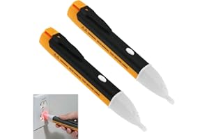 DONGNESI 2 Pcs Electric Tester Pen,Non Contact Electric Pen Tester, Teste r Range 90v To 1000v With Flashlight And Buzzer Alarm（No battery）