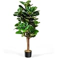 COSTWAY Pianta Finta Da Interno Da 150 Cm, Albero Fico Ficus Artificiale Plastica In Vaso Pianta Artificiale Per Salotto Camera Da Letto E Balcone 91270620