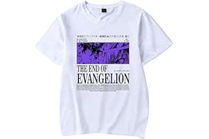 flowereyes Uomo Donna Anime Maglietta The End of Evangelion Cartoon Manica Corta Girocollo Camicetta Ikari Shinji Ayanami REI T-Shirt
