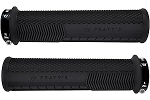 Peaty's Monarch Grips - Mushroom or Knurl/Thick or Thin - Trail Comfort, Durable, Ergonomic Finger Bars, Support Thumb Pad, All Day, All Terrain, Lock on grip MTB Enduro Downhill Ebike Mountain Bike