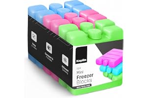 KEPLIN Freezer Ice Blocks (6 Pack) – Reusable Ice Packs for Cooler Bags, Lunch Boxes, Travel, Picnic & Camping – Long Lasting
