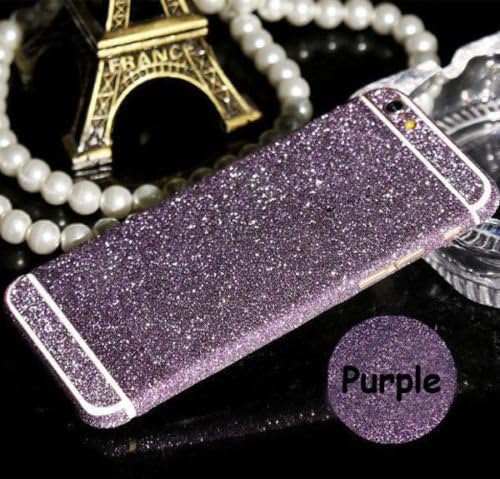 OneStopAccessories® - Bling Glitter Front and Back Body Wrap Decal Vinyl Glitter Sticker Skin Cover For iPhone 6 / 6S (iPhone 6 / 6S, Purple)