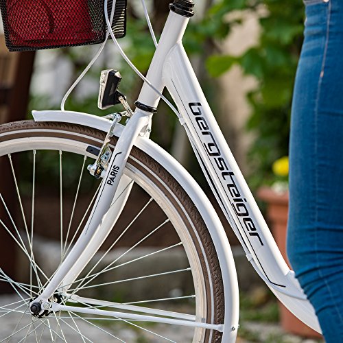Bergsteiger Paris 28 Zoll Damenfahrrad, QuickFix-Korb, 6 Gang Shimano + Licht, Retro-Design - 8