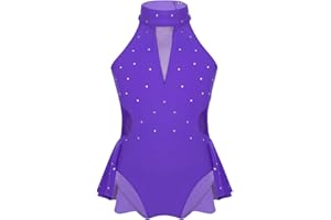 IEFIEL Maillot de Danza Ballet Clásica para Niña sin Manga Vestido de Patinaje Artístico Leotardo Gimnasia Rítmica Disfraz de Bailarina 5-16 Años