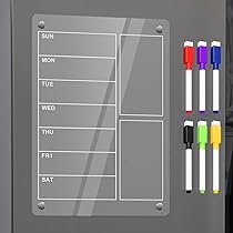 Lavagna Magnetica Trasparente Per Frigo - Calendario Settimanale E Lista Della Spesa - Foto 12