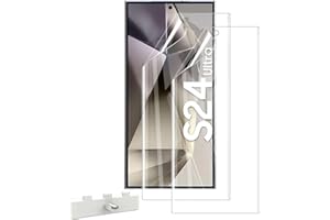 WFTE [2-Pack Protector de Pantalla para Samsung Galaxy S24 Ultra 5G [No Cristal Templado] Hidrogel Flexible,Cobertura máxima,Huellas Dactilares Libre,Sin Burbujas,TPU Pantalla Samsung S24 Ultra