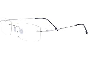 Läsglasögon Ramlösa för män och kvinnor flexibel metall lättviktig (13 g) transparent lins (Silver +1.5)