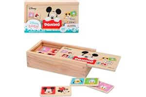WOOMAX - Domino de madera Mickey y Minnie Disney baby (ColorBaby 48718)