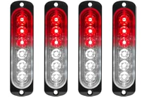 YIFENGSHUN 4x6Led Stroboscope Voiture Avertissement Rouge&Blanc Lampe Flash Led Moto