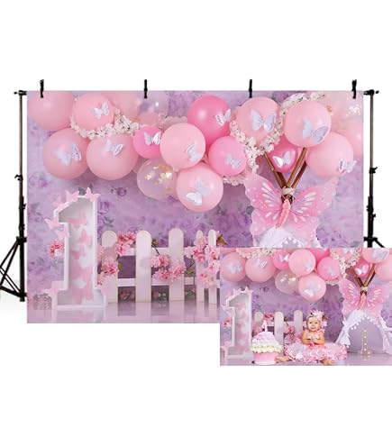 Toile De Fond Rose Licorne Nuages Étoiles Arc-en-Ciel 2,1x1,5m - Parfait Pour Anniversaire Fille Et Fête Prénatale