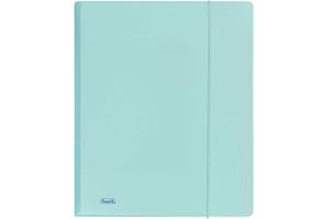 Favorit 400116601 Cartella 3 Lembi con Elastico P@STEL Formato Interno 24X33 cm Dorso 0-1, Celeste pastello