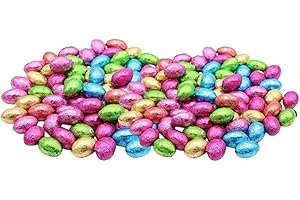 DEPLENTY Solid Milk Chocolate Easter Eggs - Individually Foiled Mini Eggs - Approx 200 Eggs - Bulk Easter Egg Hunt Chocolates 1kg - Kids Egg Hunt -Bulk Easter Egg 2025 For Kids Adults Schools & Parties