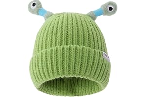 Genikeer Leuchtende Kleine Monsteraugen Mütze | Warme Winterstrickmütze | Dehnbare Weiche Strickmütze | Niedliche Leuchtende Kleine -onster Strickmütze Für Kinder Und Erwachsene