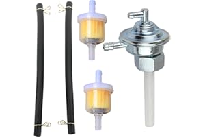 FDKJOK Fuel Tank Switch Pump Valve Petcock Set for GY6 50cc 60cc 139QMB 152QMI 157QMJ 70cc 80cc 90cc 125cc 150cc CH80 Go Kart ATV Motorcycle Scooter Carter(Silver)