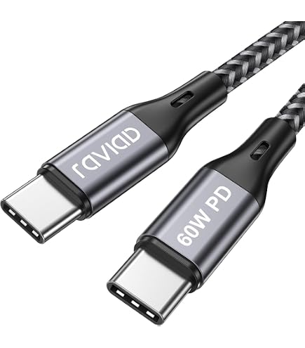 Câble USB-A Vers USB-C Tressé Nylon 60W PD - 1 Mètre Bleu - Charge Rapide Compatible Universel