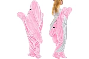 ‎ACCZ ACCZ Hai Decke Erwachsene Zum Anziehen, Shark Blanket Superweicher Sofa Kuscheldecke Hai Decke Schlafsack, Tragbare Flanell Shark Schwanz Hai Decke Geschenk für Teenager, Erwachsene, Hai-Liebhaber