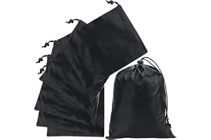 CREATCABIN 6 st svart dragskoväska med växel nylon Cinch Ditty påse vattentät polyester dragsko väska vikbar saker påse snöre